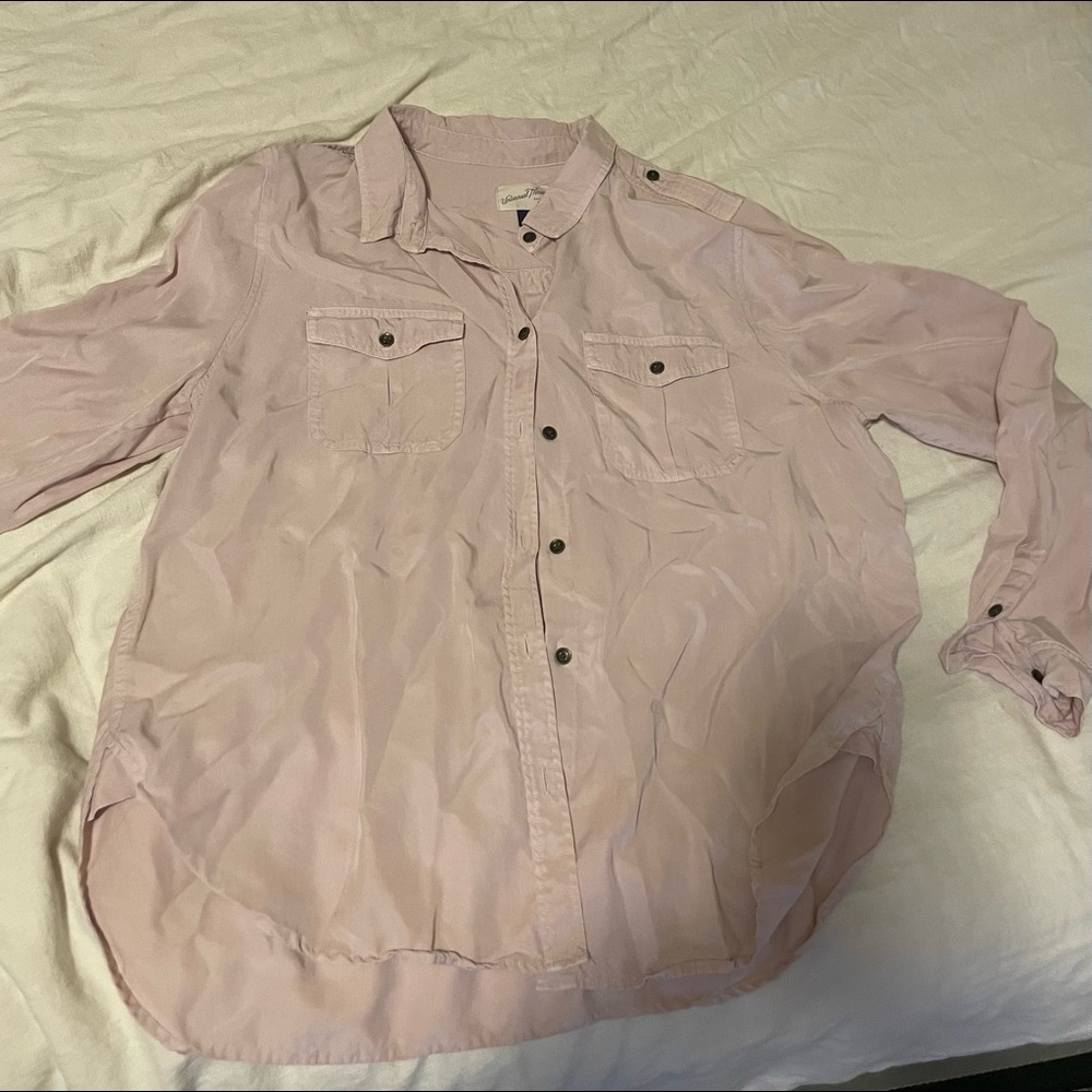 Pale/Blush Pink button down long sleeve shirt